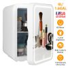 6L/1.6GAL Portable Beauty Fridge Mini Cosmetic Refrigerator AC/DC Skincare Makeup Cooler Warmer with Mirror Door 3-Brightness Light for Bedroom Travel