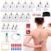 32 Cups Chinese Massage Therapy Cupping Set Body Vacuum Suction Kit Acupoint Massage Kit