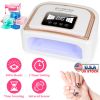 120W LED UV Nail Lamp with 3 Timer Setting Auto Sensor Rechargeable LED Gel Nail Dryer for Fingernail and Toenail Fast Polish Curing for Salon Home Pr