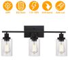 3 Light Wall Sconce Lighting with Clear Glass Shade Bathroom Vanity Lamp Fixture Modern Mounted Light for Porch Mirror Living Room Bedroom Hallway