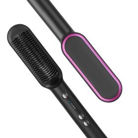 Hair Straightener Brush Electric Hair Straightener Comb Hot Comb for Women Hot Comb with 5 Heating Levels Wide Voltage Range Black