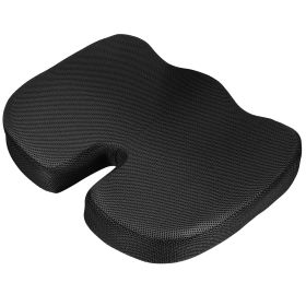 Seat Cushion Coccyx Orthopedic Memory Foam Cushion Tailbone Hip Support Chair Pillow for Office Car Seat (Option: SeatCushionBlack)