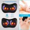 Back Neck Massage Pillow Kneading Massager In-Car Thermotherapy Massage Pillow w/ Car Charger US Plug Pain Relief Relaxing For Home Travel