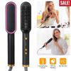 Hair Straightener Brush Electric Hair Straightener Comb Hot Comb for Women Hot Comb with 5 Heating Levels Wide Voltage Range Black