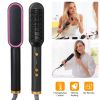 Hair Straightener Brush Electric Hair Straightener Comb Hot Comb for Women Hot Comb with 5 Heating Levels Wide Voltage Range Black