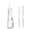 Portable Water Dental Flosser Cordless Rechargeable Dental Oral Irrigator IPX7 Waterproof Teeth Cleaner with 4 Modes 4 Nozzles 10.15oz Detachable Wate