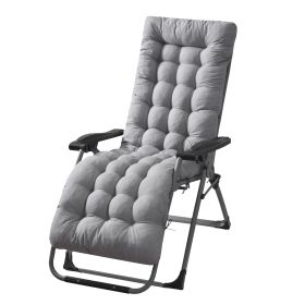 71x22in Chaise Lounger Cushion Recliner Rocking Chair Sofa Mat Deck Chair Cushion (Option: CushionPlusGrey)