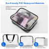 3Pcs Clear Travel Bags Waterproof Cosmetic Makeup Lotion Toiletry Wash Handbags Transparent Holder Pouch Kits For Swimming Travel Hotel