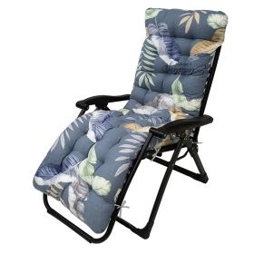 67x22in Chaise Lounger Cushion Recliner Rocking Chair Sofa Mat Deck Chair Cushion (Option: PadBlueMultiLeaf)