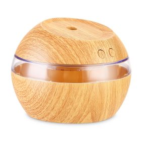 290ml Cool Mist Humidifier Ultrasonic Aroma Essential Oil Diffuser Wood Grain w/LED Light for Office Home Room Vehicle Study Yoga Spa (Option: AromaDiffuserLightW)