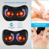 Back Neck Massage Pillow Kneading Massager In-Car Thermotherapy Massage Pillow w/ Car Charger US Plug Pain Relief Relaxing For Home Travel