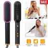 Hair Straightener Brush Electric Hair Straightener Comb Hot Comb for Women Hot Comb with 5 Heating Levels Wide Voltage Range Black