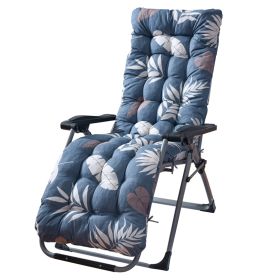 67x22in Chaise Lounger Cushion Recliner Rocking Chair Sofa Mat Deck Chair Cushion (Option: PadBlueGreyLeaf)