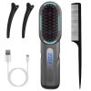 Cordless Hair Straightener Brush Rechargeable Mini Styling Comb with 4 Heating Levels Blue Light Sterilization Single press Stray Hair Removal 20Mins
