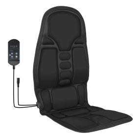 Back Massager Cushion Electric Massage Car Seat Cushion Chair Pad w/ Heating Function 8 Vibration Modes 3 Intensity Levels (Option: MassageSeatCushionUK)