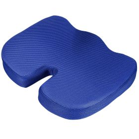 Seat Cushion Coccyx Orthopedic Memory Foam Cushion Tailbone Hip Support Chair Pillow for Office Car Seat (Option: SeatCushionLBlue)