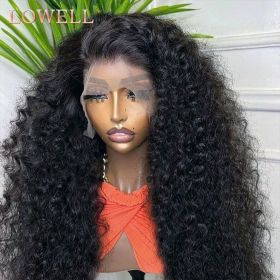 Transparent 13x4 13x6 HD Water Wave Lace Front Wigs Curly Human Hair Wigs Deep Wave Lace Frontal Wigs For Women Pre Plucked (Stretched Length, Density: 12inches, 180%, Hair Color: 13X6 Lace Wig)