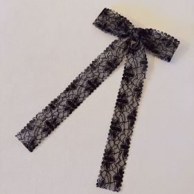 Lace Belle Bow Hair Clip (Color: Black)