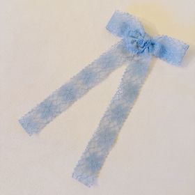 Lace Belle Bow Hair Clip (Color: Blue)