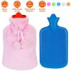 2L Hot Water Bottle w/ Plush Cover Classic Natural Rubber Hot Water Bag Feet Warmer For Pain Relief Hot Compress Heat Therapy Warm Neck Shoulders