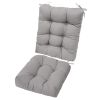 2Pcs Rocking Chair Cushion Upper And Lower Back And Seat Sets with Non-Slip Ties Polyester Fiber Filling Comfortable for Indoor Home Office Car